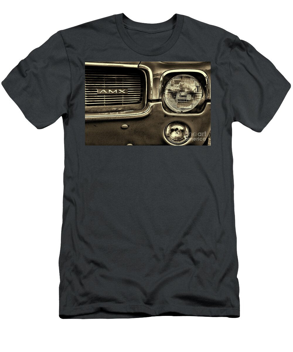 1969 Amc Amx in Matador Red 1 Retro Sepia Paul Ward T-Shirt