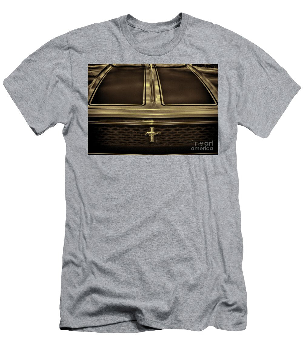 1973 Mustang Bold Racing Stripes Retro Sepia Paul Ward T-Shirt