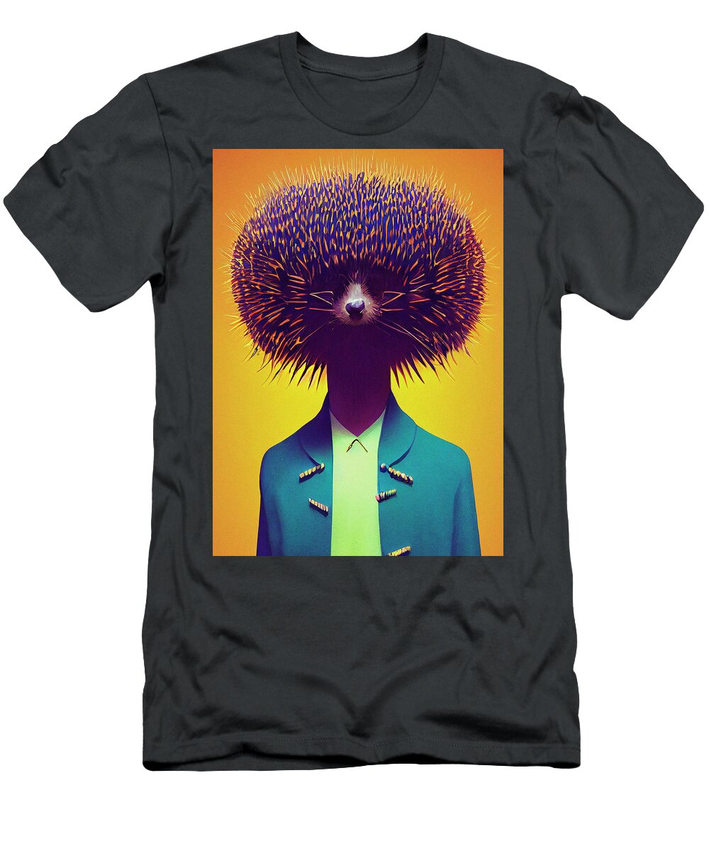 A Nursery Animal Pop Art Illustration of Hyena in Retro Atompunk Style Purcopine Art Nesia T-Shirt