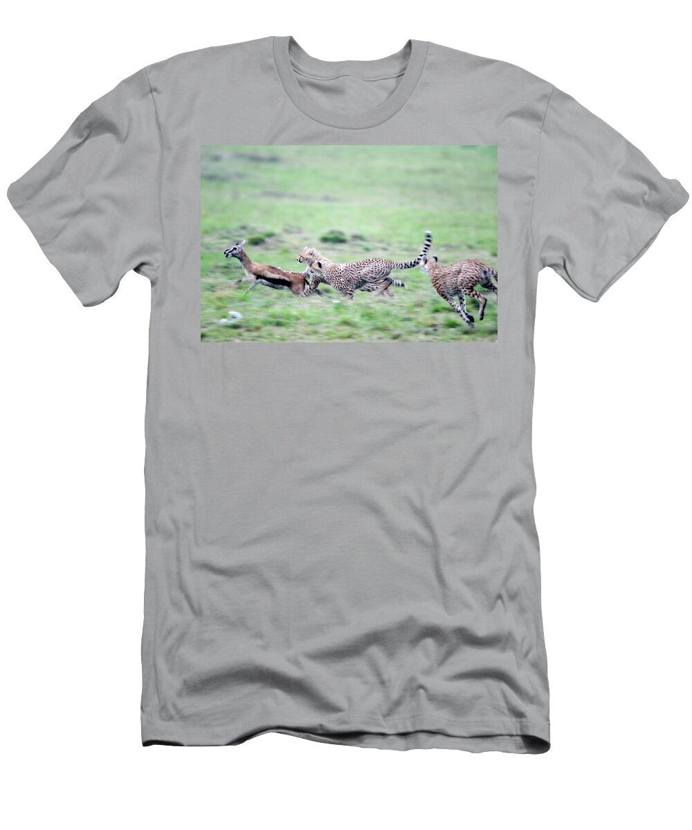 Cheetahs Acinonyx Jubatus Chasing Animal Images T-Shirt