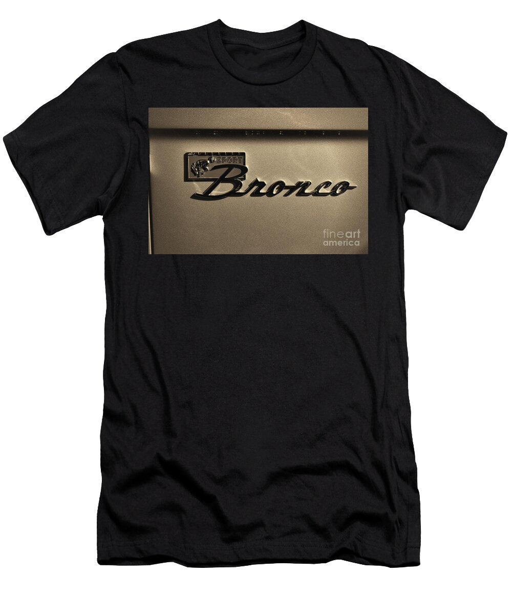 Ford Bronco Hood Side Badge Sepia Paul Ward T-Shirt