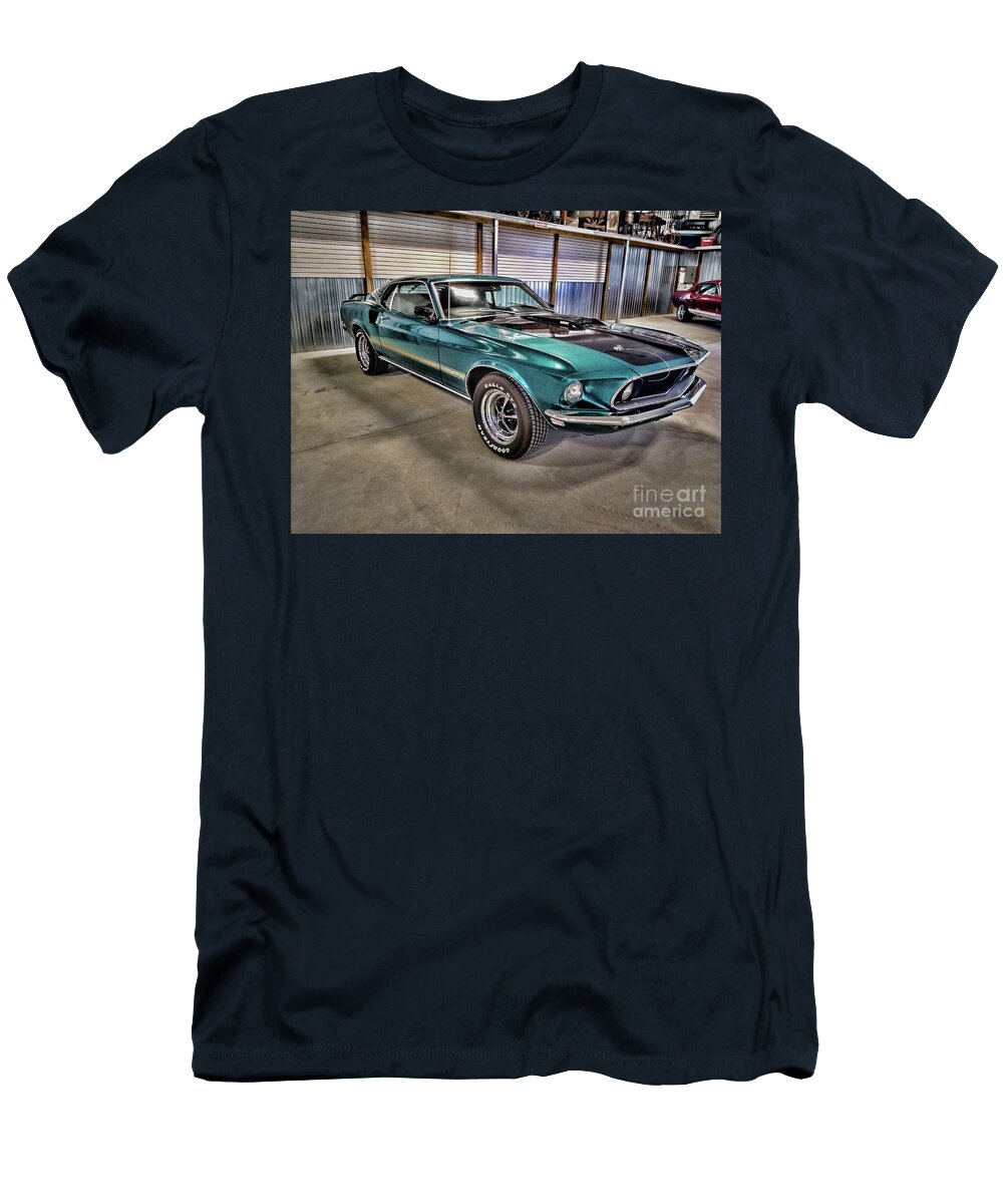 Mean Green 1969 Ford Mustang Mach 1 Profile Paul Ward T-Shirt