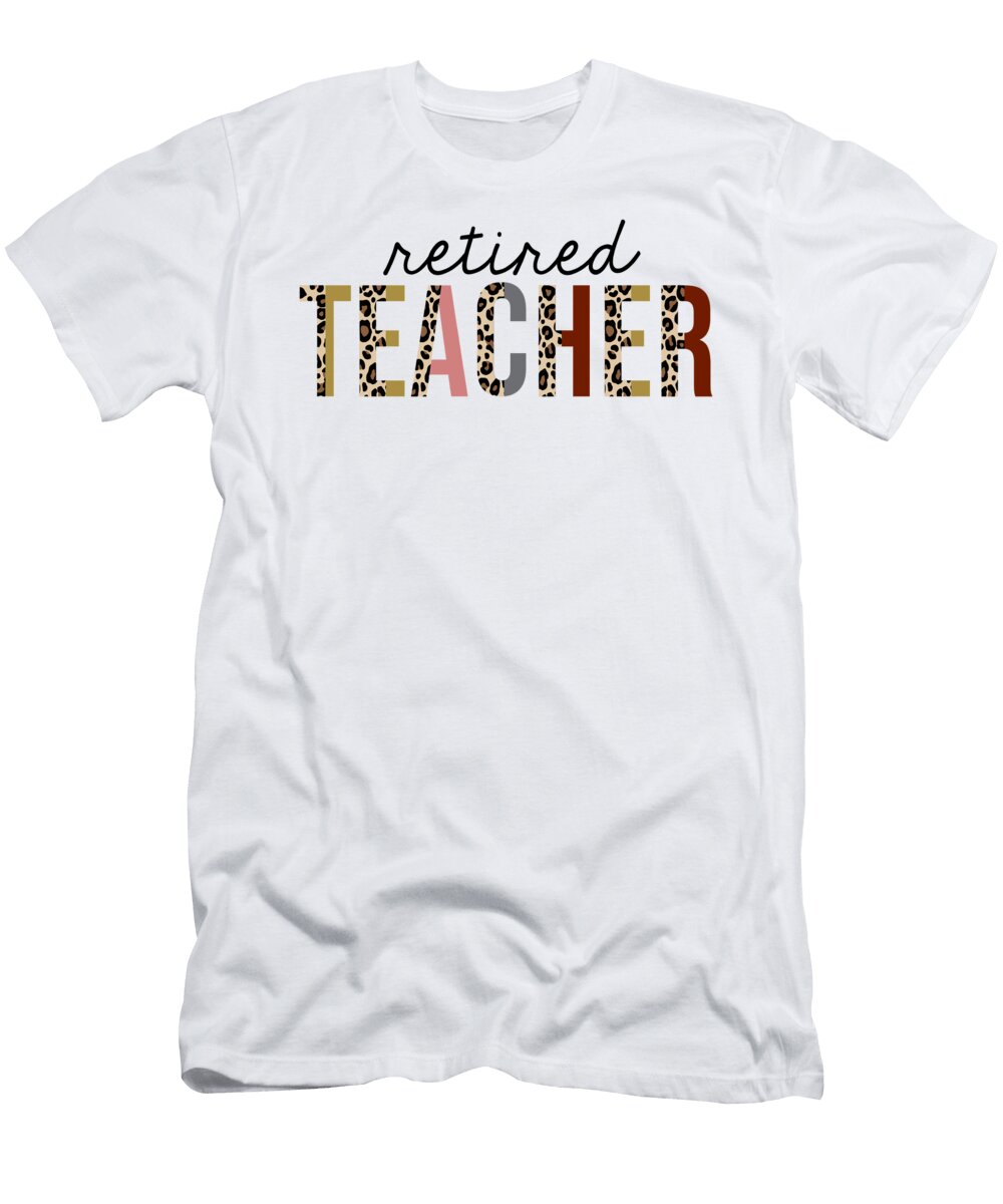 Retired Teacher Leopard Print Funny Jensen Cena T-Shirt
